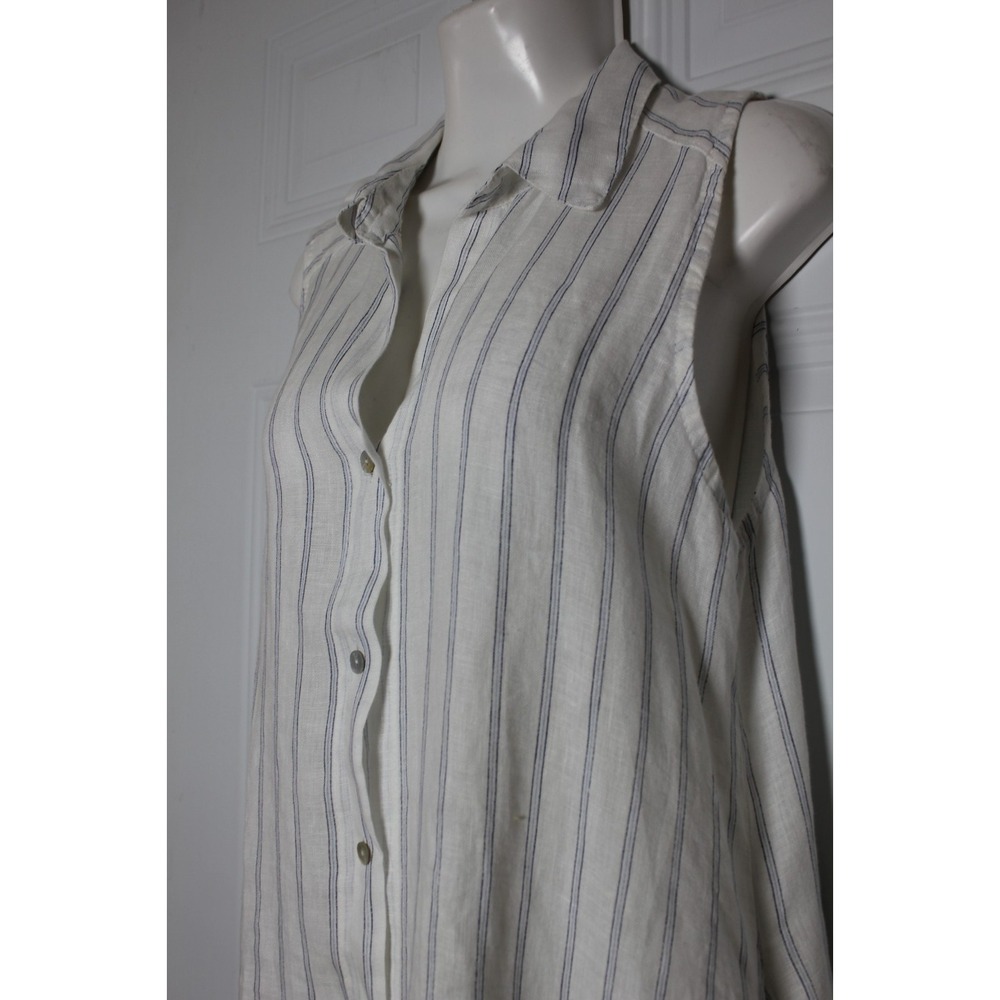 Rosemarie Italy Linen Shirt Dress Relaxed Striped Sardinia Effortless Size Small - Picture 9 of 13